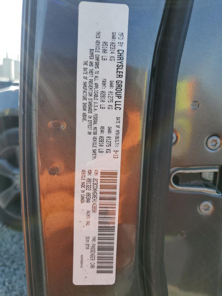 2014 Dodge Charger VIN 2C3CDXHG0EH143890 Copart auction photo, rear end / front end damage thumbnail 12