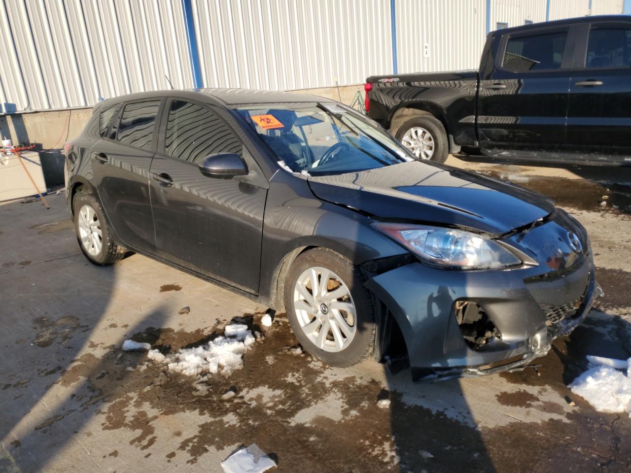 2013 Mazda 3 VIN JM1BL1M7XD1730527 Copart auction photo, front end / side damage thumbnail 4