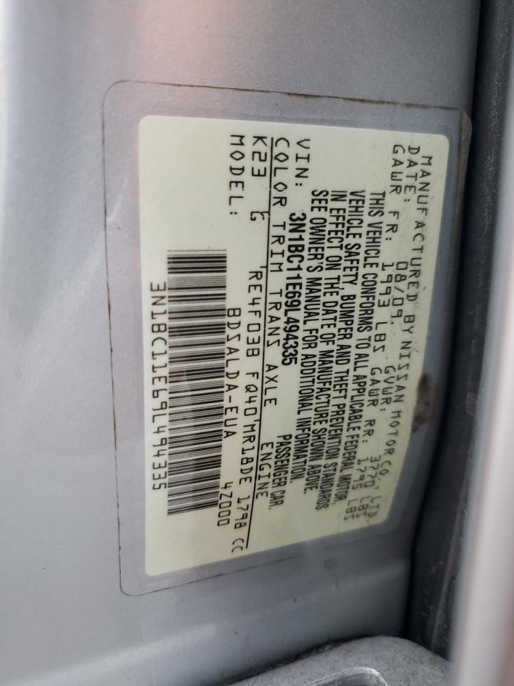 2009 Nissan Versa VIN 3N1BC11E69L494335 Copart auction photo, all over / undercarriage damage thumbnail 12