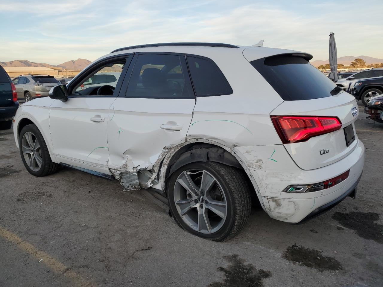 2020 Audi Q5 VIN WA1BNAFY2L2060832 Copart auction photo, side / rear end damage thumbnail 2