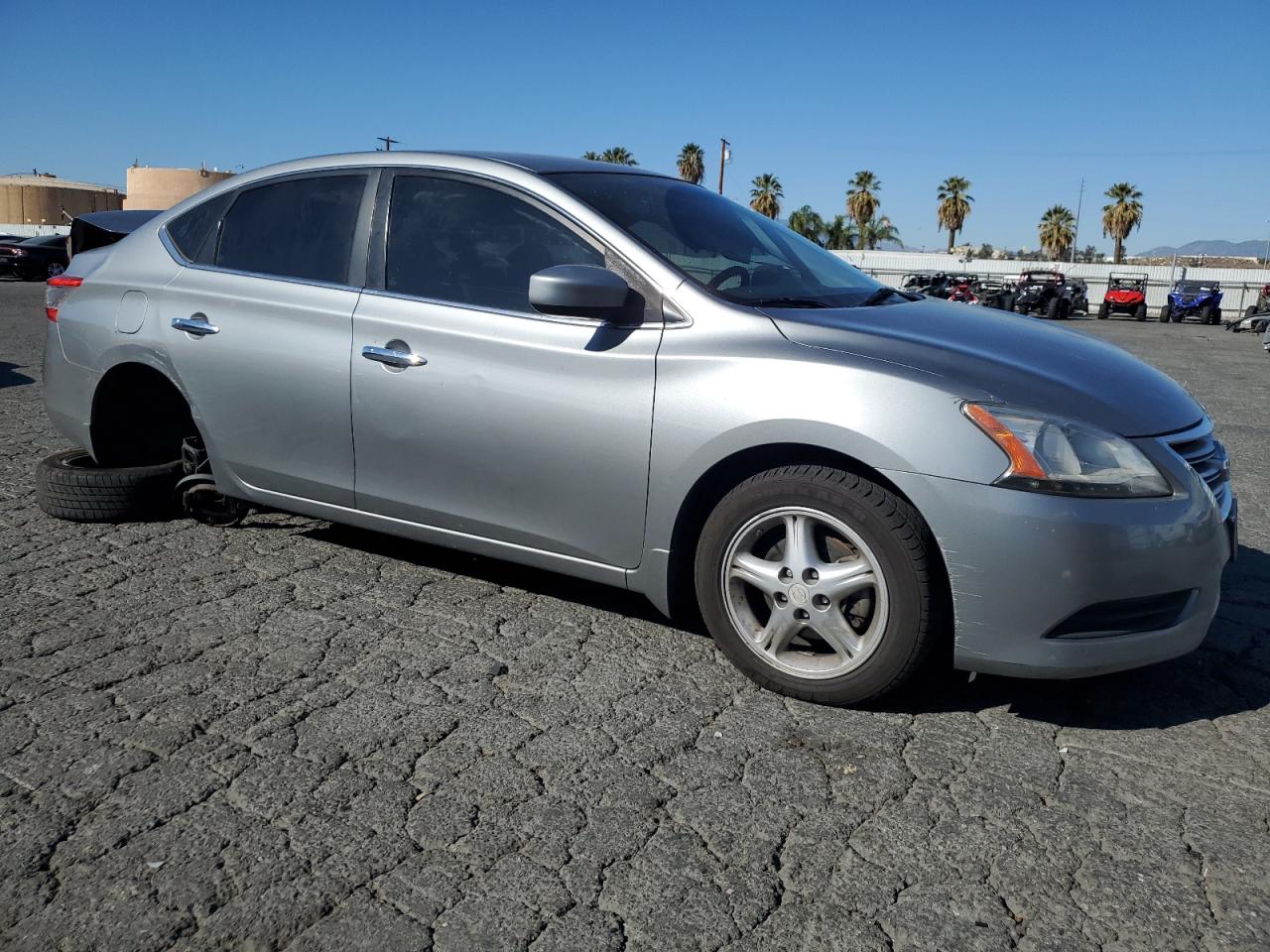 2014 Nissan Sentra VIN 3N1AB7AP8EL691665 Copart auction photo, side damage thumbnail 4