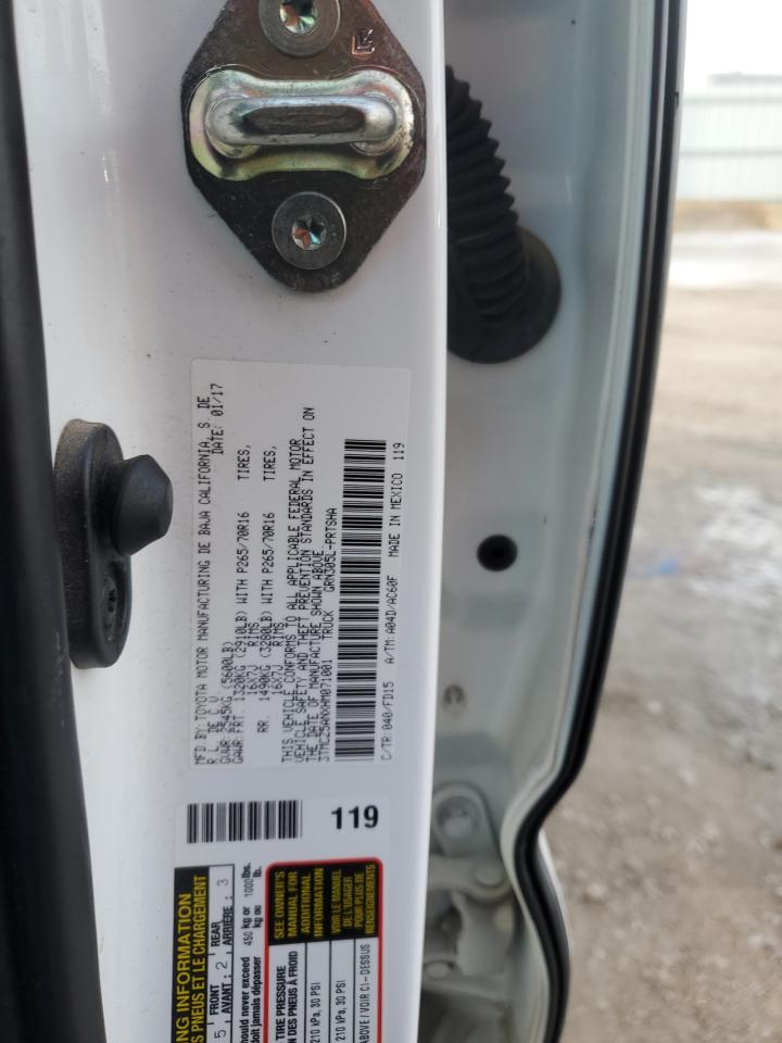 2017 Toyota Tacoma VIN 3TMCZ5ANXHM071001 Copart auction photo, mechanical damage thumbnail 12
