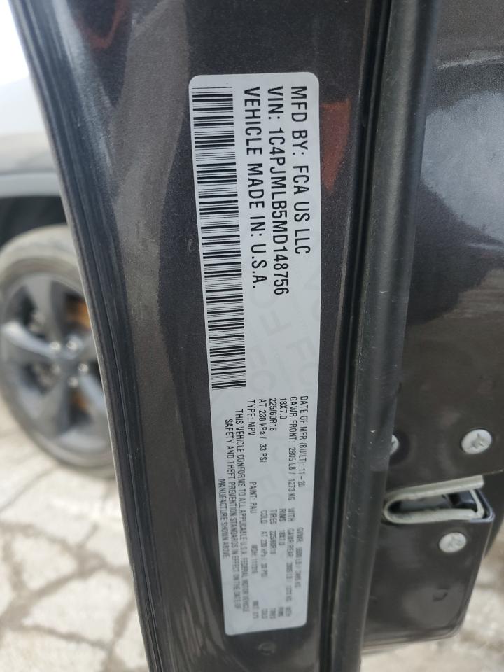 2021 Jeep Grand Cherokee VIN 1C4PJMLB5MD148756 Copart auction photo, all over damage thumbnail 13