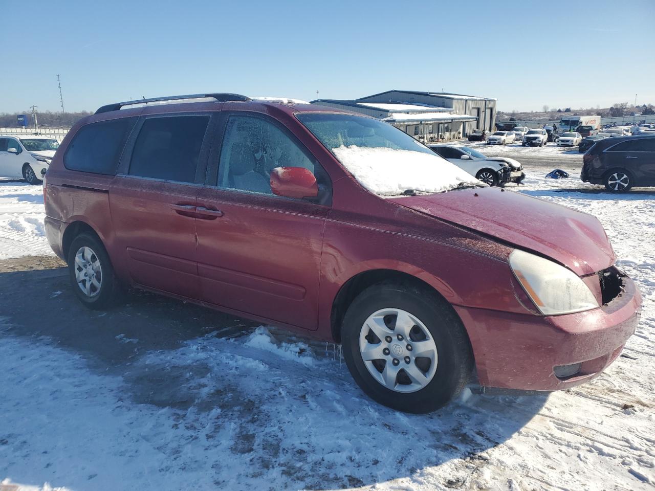 2010 KIA Sedona VIN KNDMG4C34A6338543 Copart auction photo, front end / minor dent/scratches damage thumbnail 4