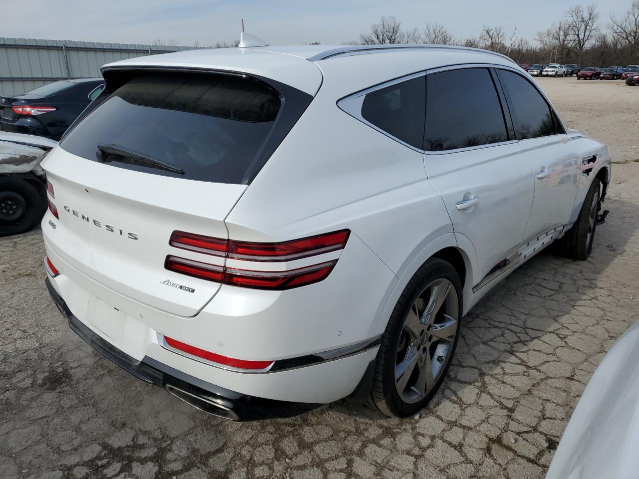 2021 Genesis Gv80 VIN KMUHCESC1MU075011 Copart auction photo, side damage thumbnail 3