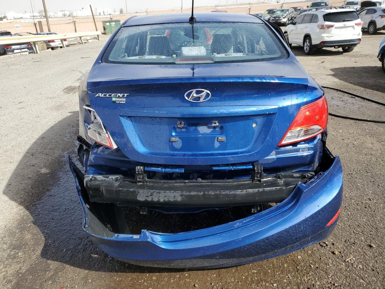 2015 Hyundai Accent VIN KMHCT4AE6FU922811 Copart auction photo, side / rear end damage thumbnail 6