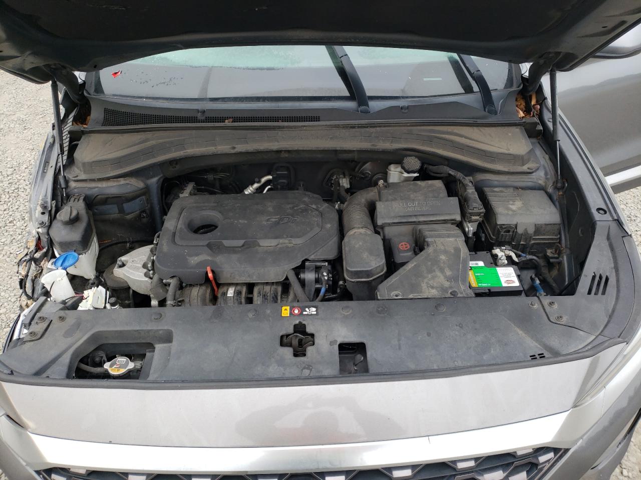 2019 Hyundai Santa Fe VIN 5NMS23AD5KH077942 Copart auction photo, front end / undercarriage damage thumbnail 12