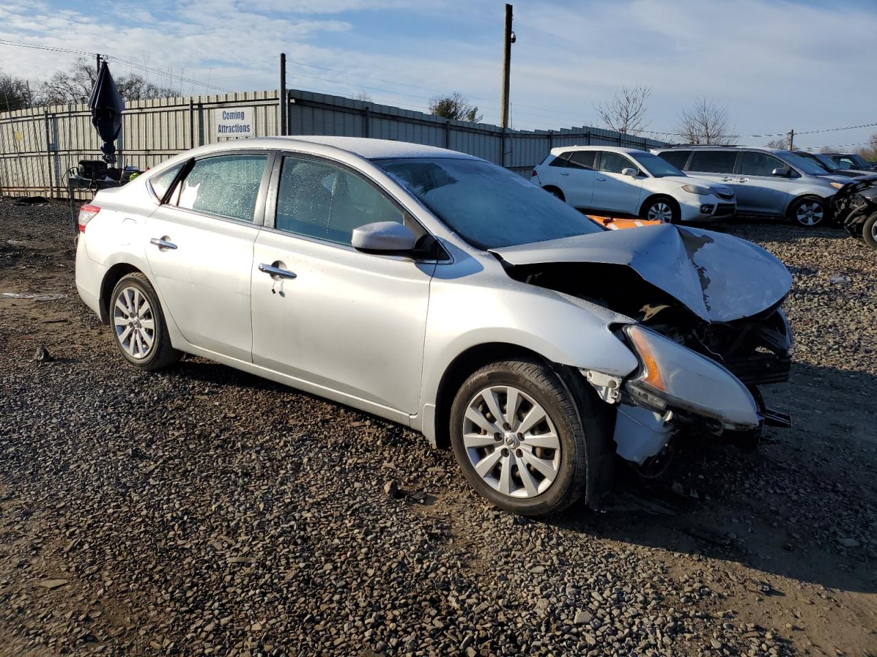 2015 Nissan Sentra VIN 3N1AB7APXFL691765 Copart auction photo, front end / side damage thumbnail 4