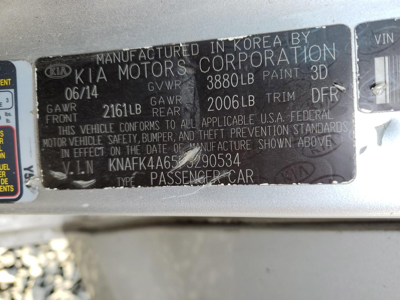 2015 KIA Forte VIN KNAFK4A65F5290534 Copart auction photo, all over damage thumbnail 12