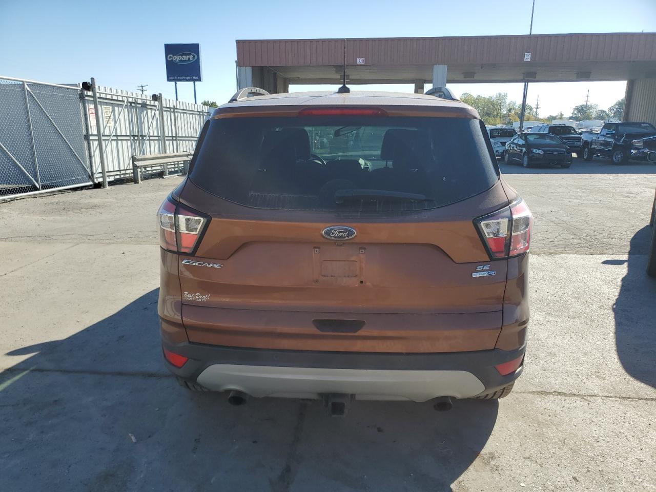 2017 Ford Escape VIN 1FMCU9G92HUC21674 Copart auction photo, front end / side damage thumbnail 6