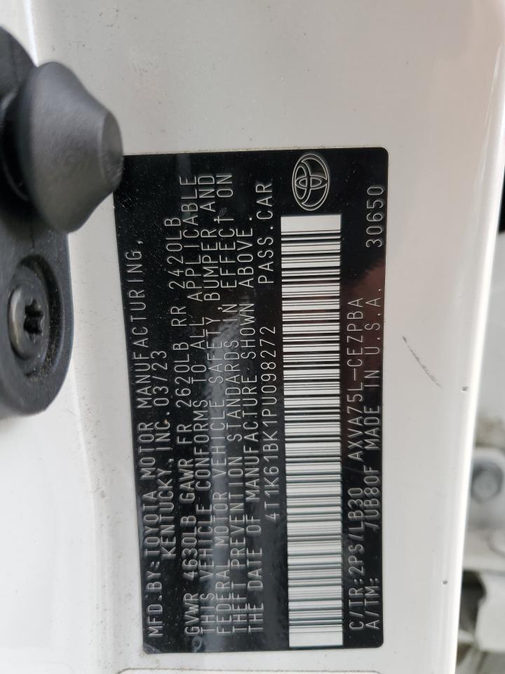 2023 Toyota Camry VIN 4T1K61BK1PU098272 Copart auction photo, front end damage thumbnail 13