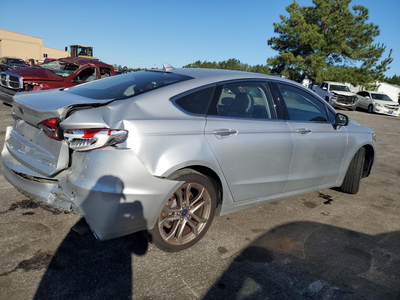 2019 Ford Fusion VIN 3FA6P0CD5KR118753 Copart auction photo, rear end damage thumbnail 3