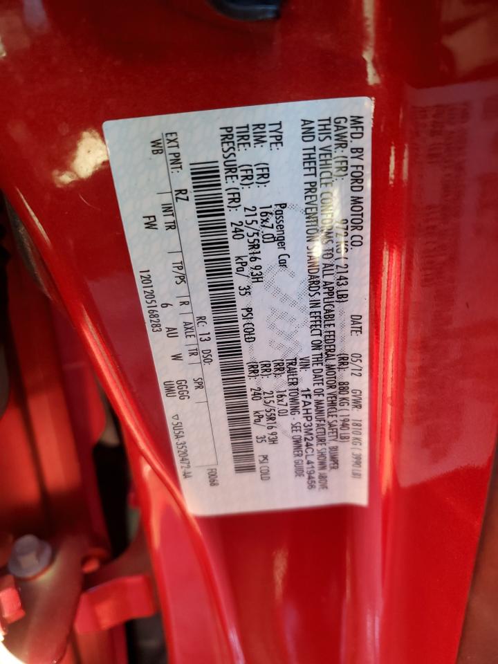 2012 Ford Focus VIN 1FAHP3M24CL419456 Copart auction photo, all over damage thumbnail 14