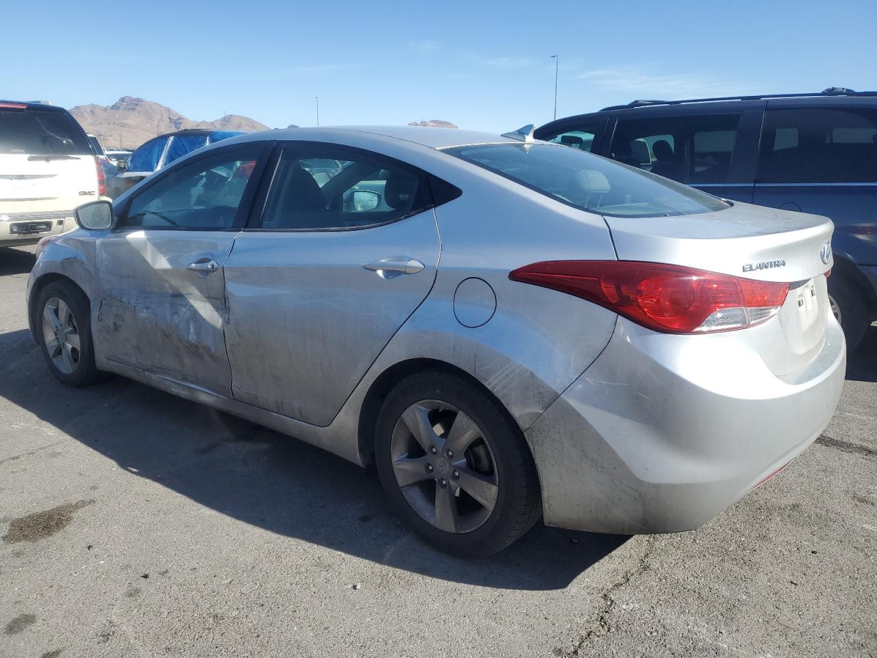 2011 Hyundai Elantra VIN KMHDH4AE6BU155963 Copart auction photo, side / front end damage thumbnail 2