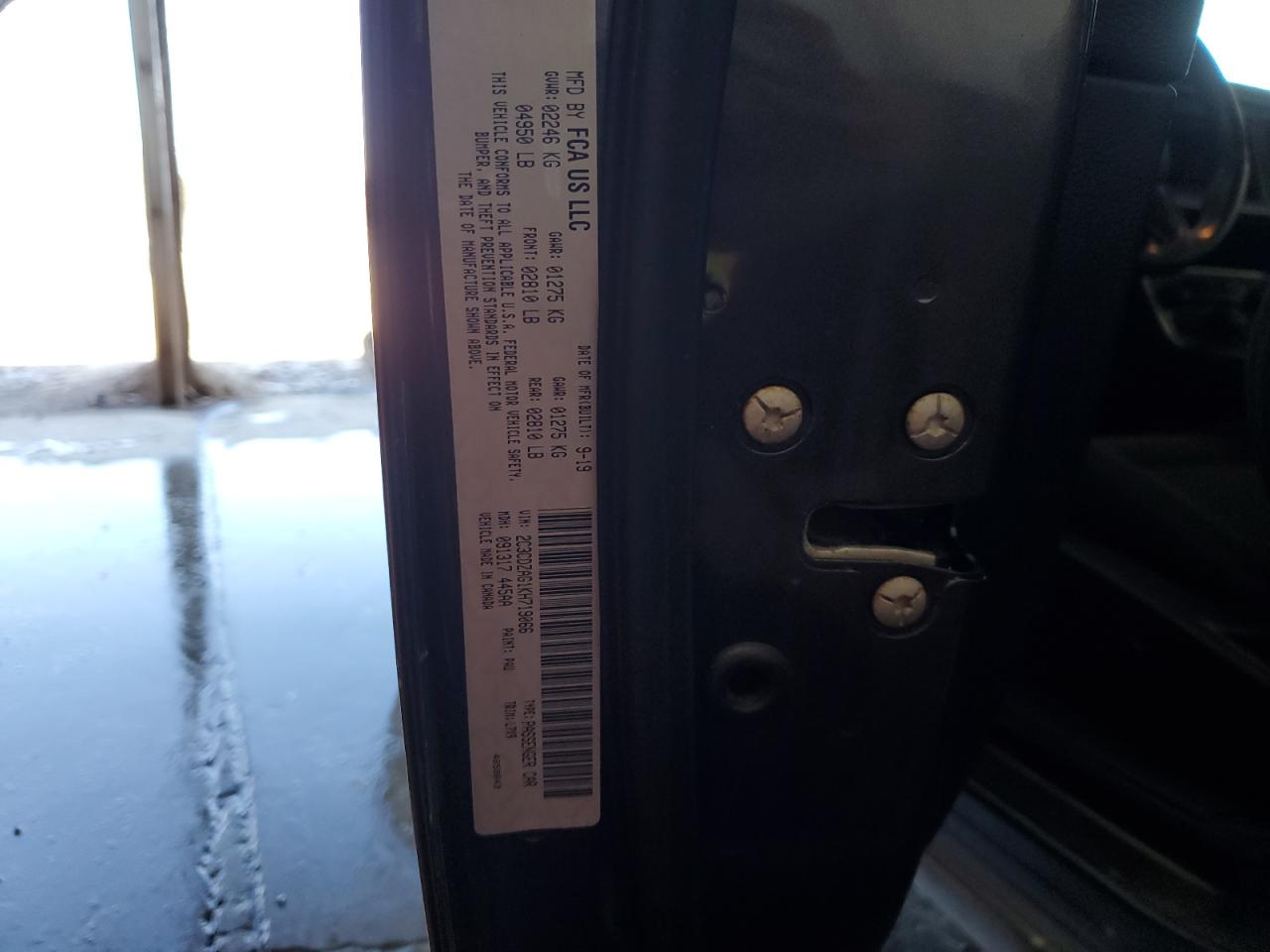 2019 Dodge Challenger VIN 2C3CDZAG1KH719066 Copart auction photo, front end / undercarriage damage thumbnail 13