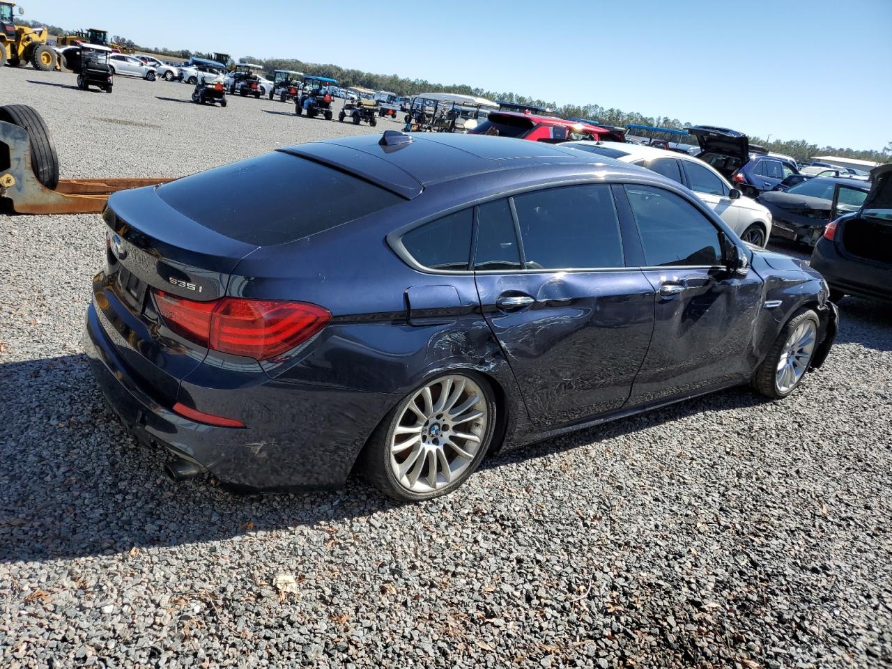 2014 BMW 5er VIN WBA5M4C51ED183415 Copart auction photo, front end / side damage thumbnail 3