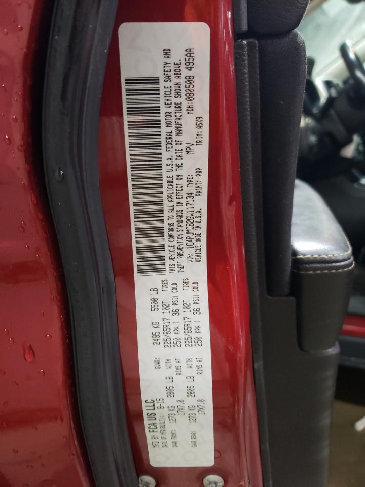 2016 Jeep Grand Cherokee VIN 1C4PJMCB2GW117134 Copart auction photo, front end / rear end damage thumbnail 12