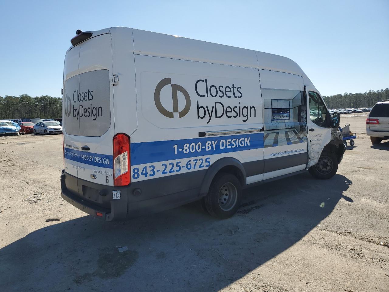2018 Ford Transit VIN 1FTBF4XG6JKA41093 Copart auction photo, front end / side damage thumbnail 3