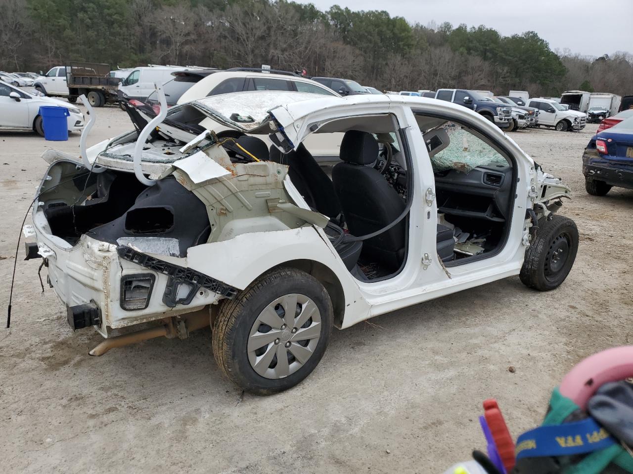2018 KIA Rio VIN 3KPA24AB6JE066762 Copart auction photo, stripped / top/roof damage thumbnail 3