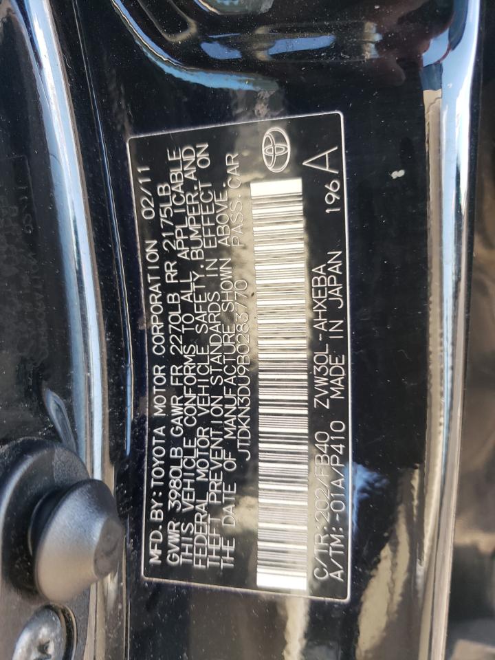 2011 Toyota Prius VIN JTDKN3DU9B0283770 Copart auction photo, front end damage thumbnail 14