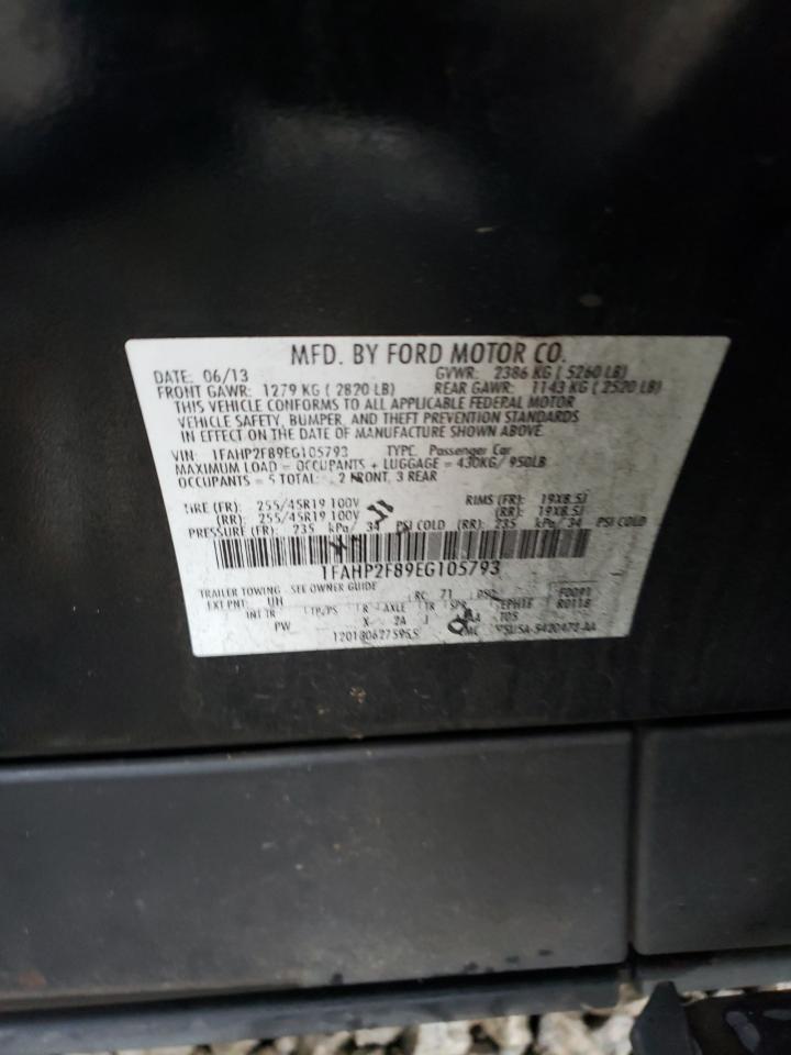 2014 Ford Taurus VIN 1FAHP2F89EG105793 Copart auction photo, front end damage thumbnail 12