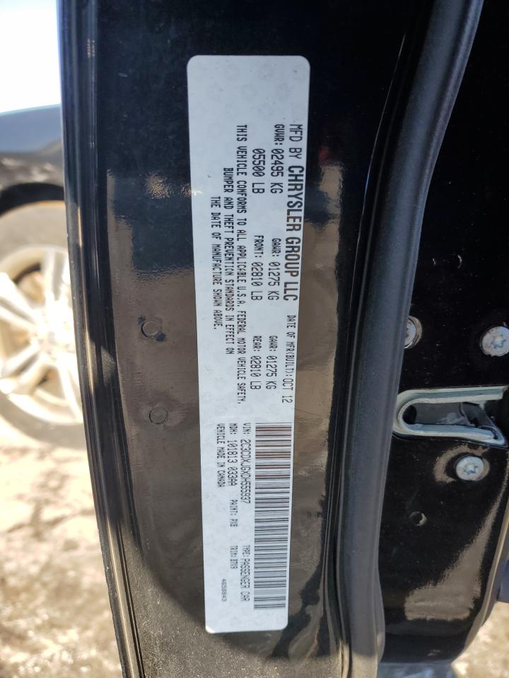 2013 Dodge Charger VIN 2C3CDXJGXDH555937 Copart auction photo, front end / side damage thumbnail 12