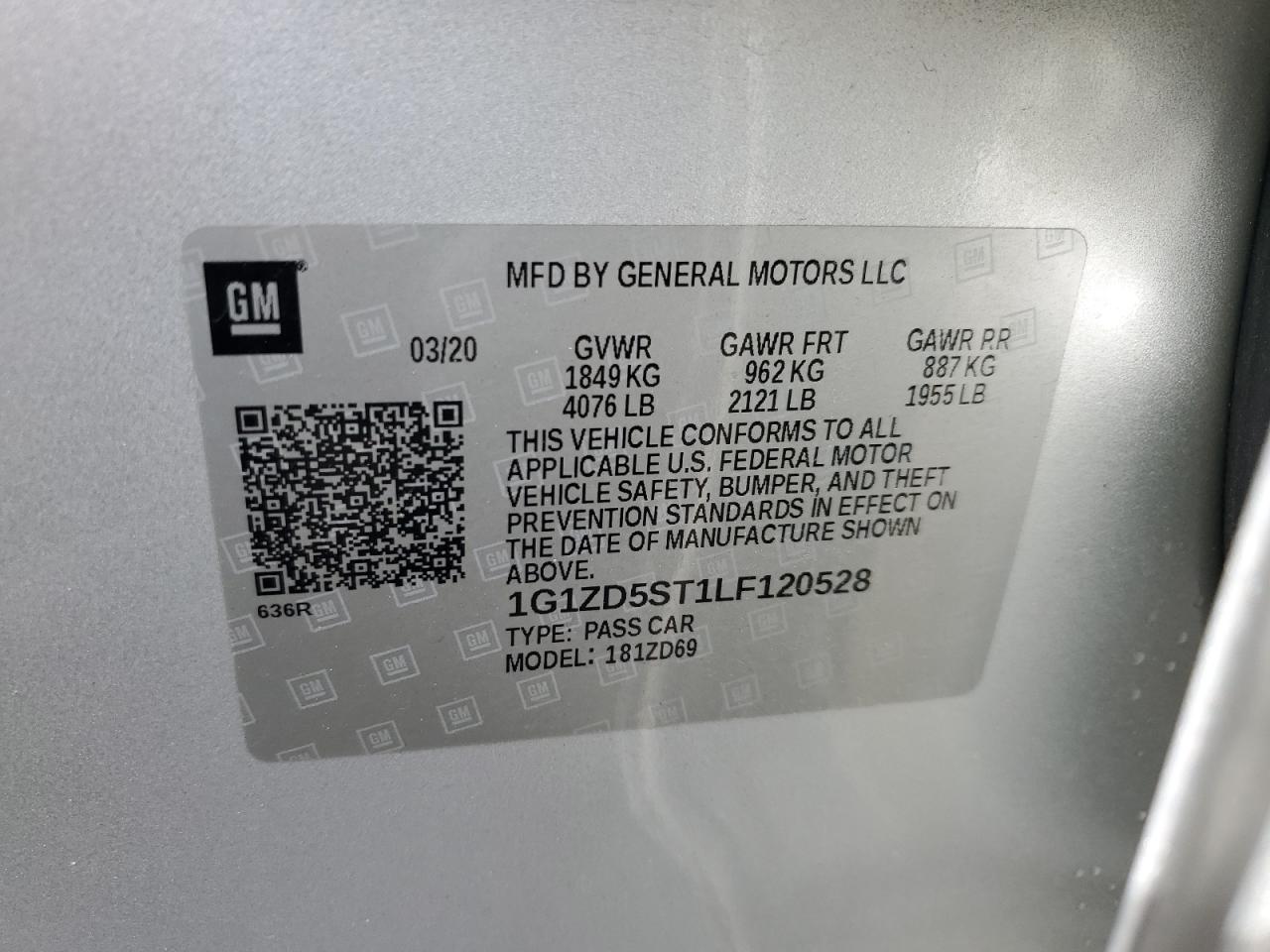 2020 Chevrolet Malibu VIN 1G1ZD5ST1LF120528 Copart auction photo, front end damage thumbnail 14