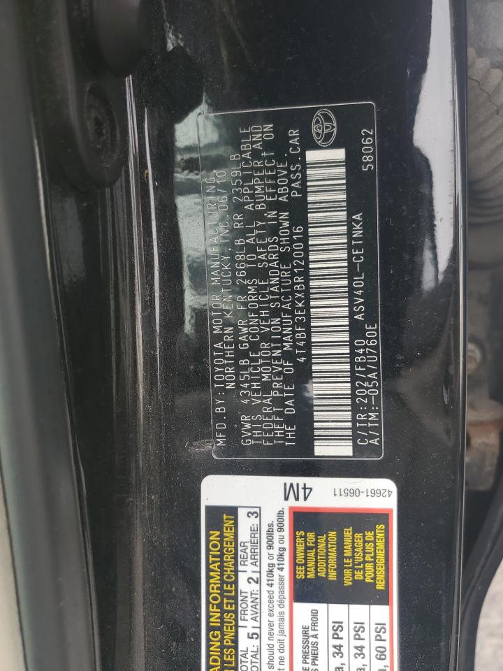 2011 Toyota Camry VIN 4T4BF3EKXBR120016 Copart auction photo, front end damage thumbnail 14