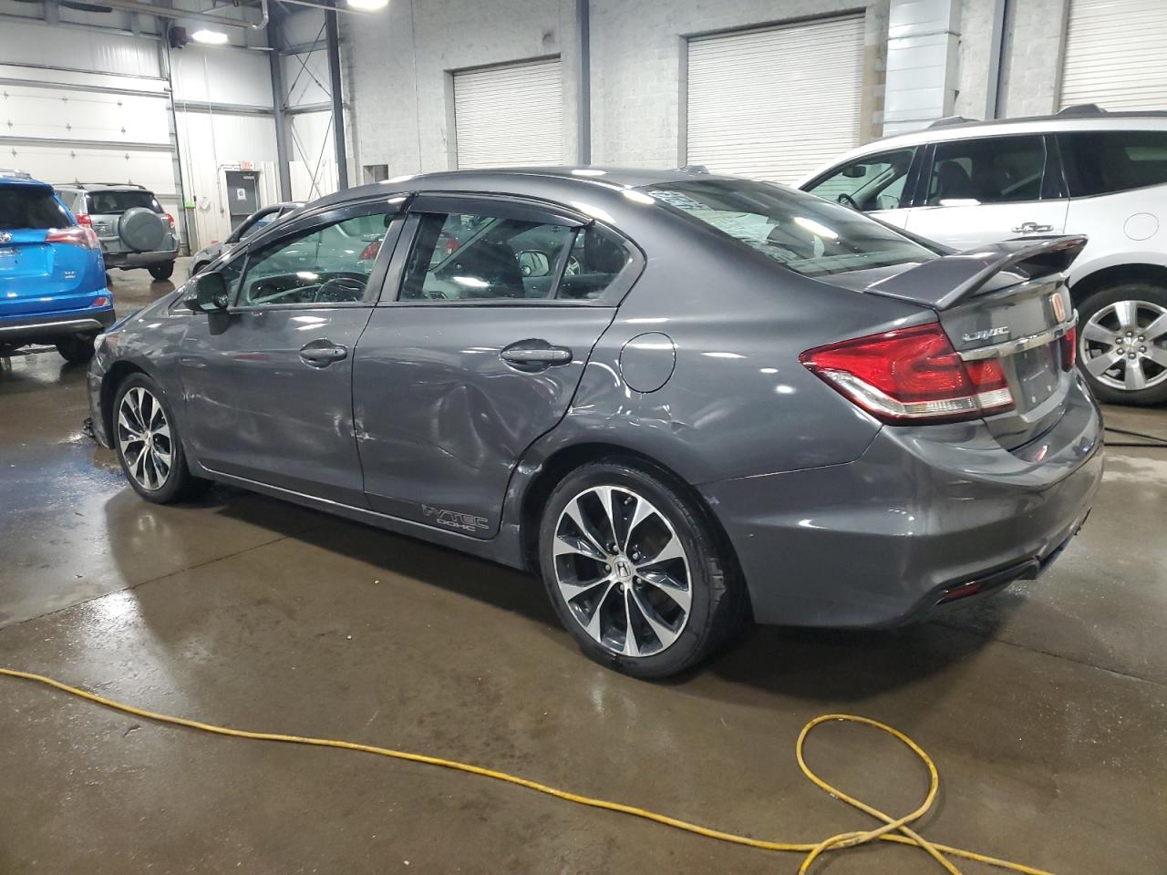 2013 Honda Civic VIN 2HGFB6E50DH706867 Copart auction photo, side / front end damage thumbnail 2