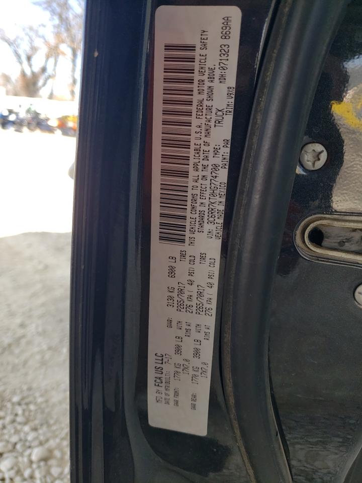 2017 RAM 1500 VIN 3C6RR7KT0HG774700 Copart auction photo, water/flood / minor dent/scratches damage thumbnail 12