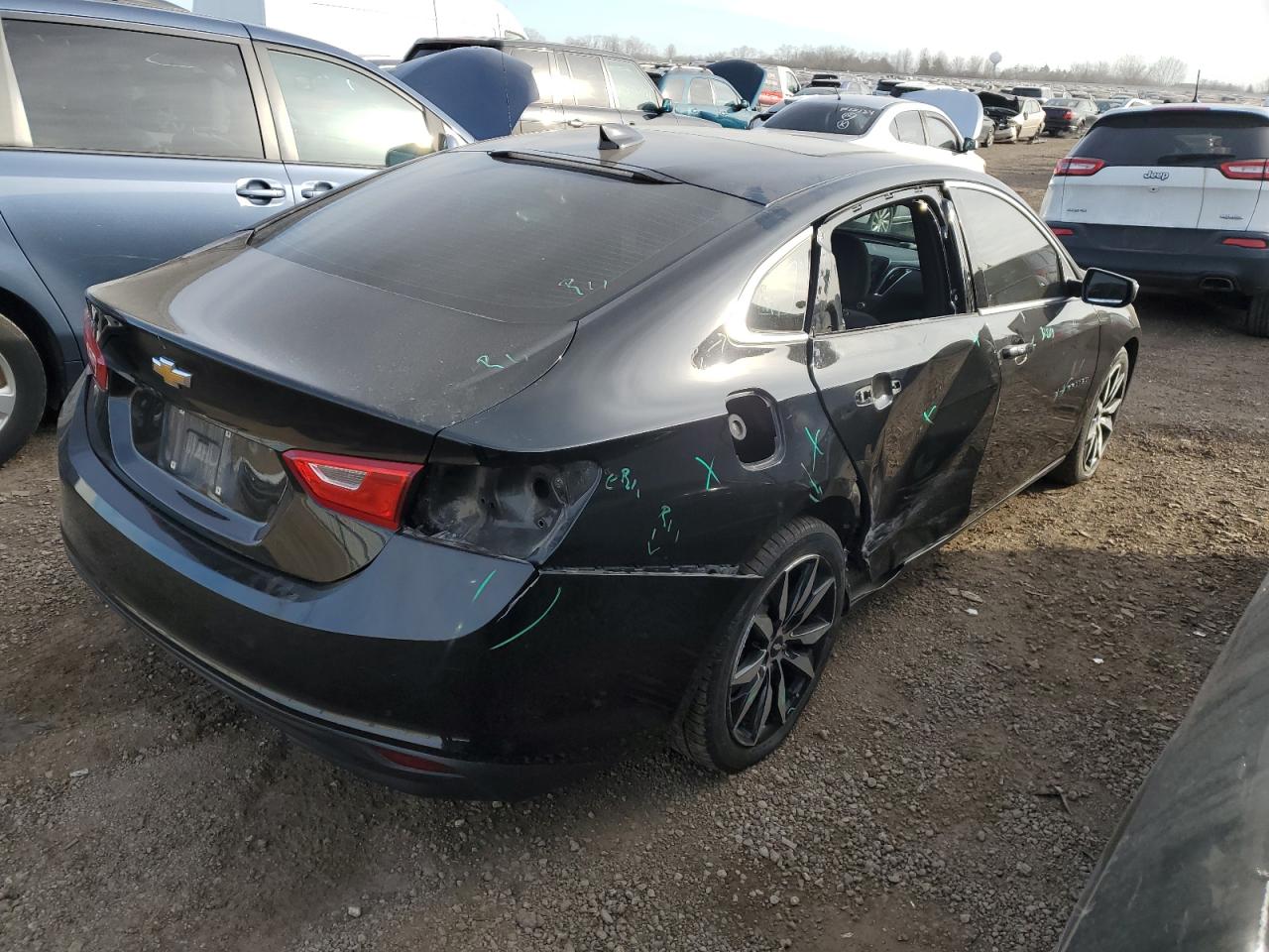 2017 Chevrolet Malibu VIN 1G1ZE5ST0HF274278 Copart auction photo, side / rear end damage thumbnail 3