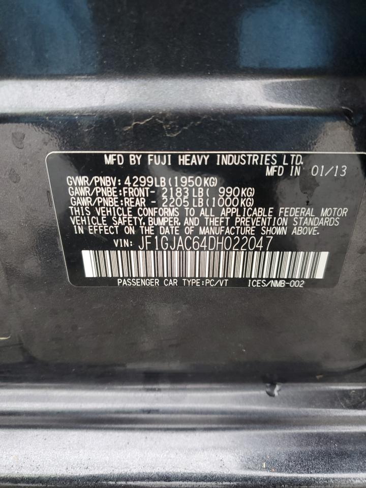 2013 Subaru Impreza VIN JF1GJAC64DH022047 Copart auction photo, front end / minor dent/scratches damage thumbnail 12