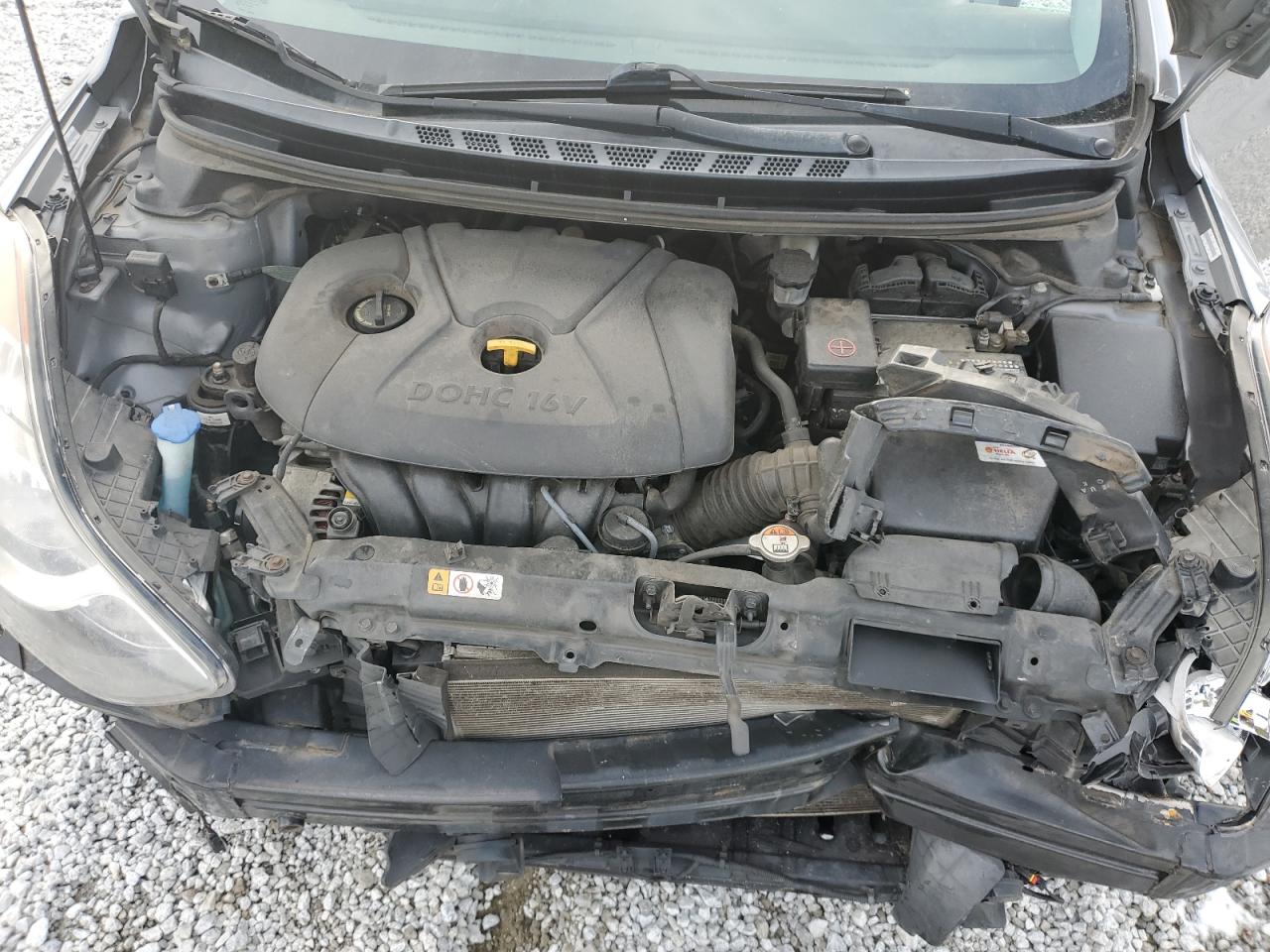 2013 Hyundai Elantra VIN KMHDH4AE3DU884067 Copart auction photo, front end / mechanical damage thumbnail 13
