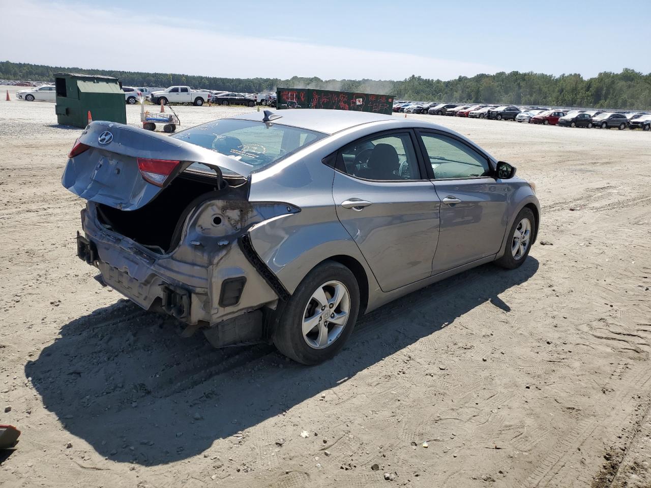 2014 Hyundai Elantra VIN KMHDH4AE5EU061982 Copart auction photo, rear end damage thumbnail 3