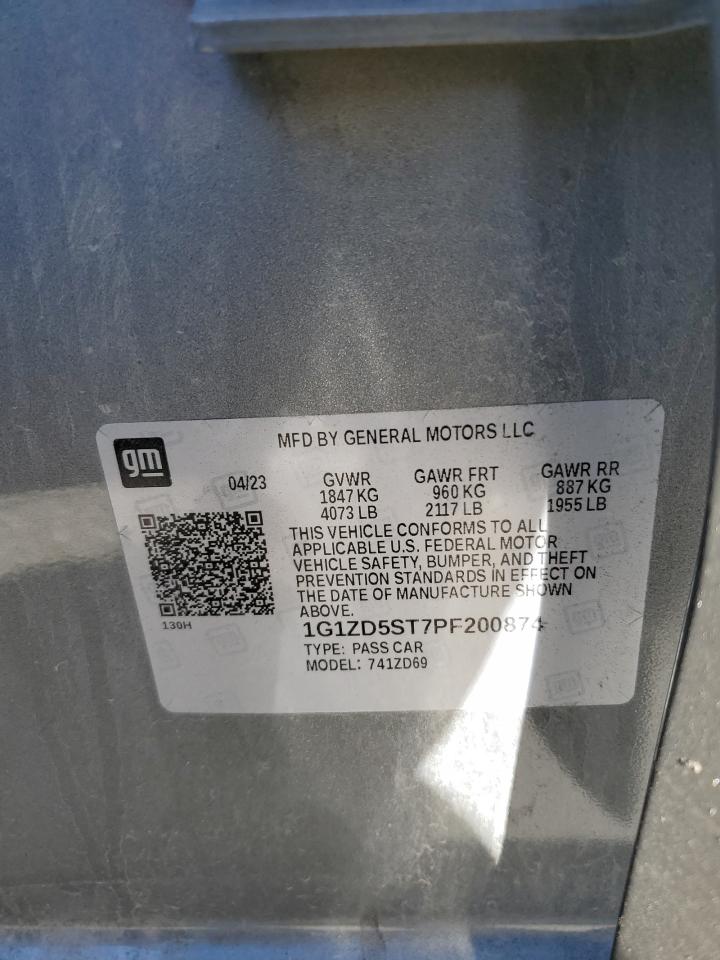 2023 Chevrolet Malibu VIN 1G1ZD5ST7PF200874 Copart auction photo, side / front end damage thumbnail 13