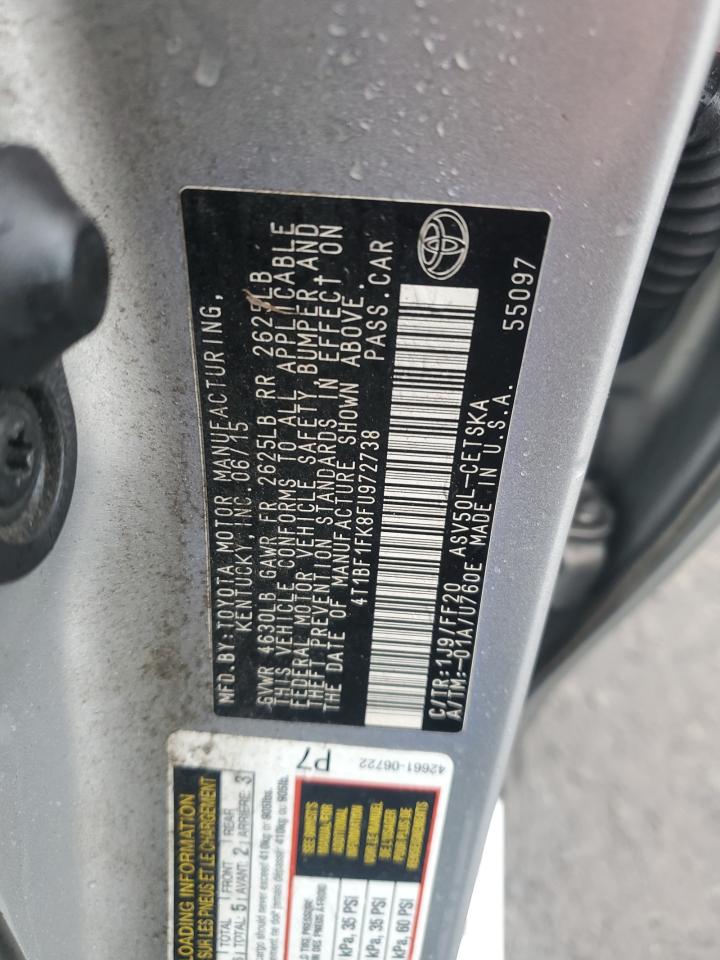 2015 Toyota Camry VIN 4T1BF1FK8FU972738 Copart auction photo, side damage thumbnail 12