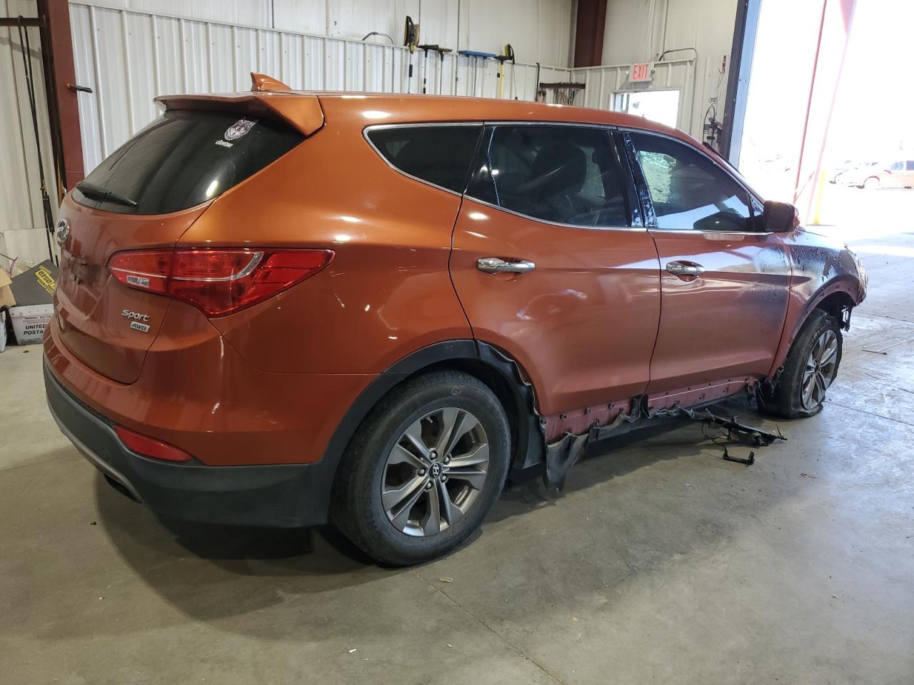 2014 Hyundai Santa Fe VIN 5XYZTDLB0EG143714 Copart auction photo, burn / hail damage thumbnail 3