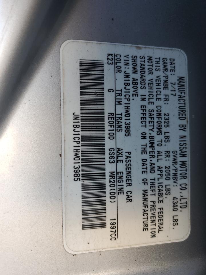 2017 Nissan Rogue VIN JN1BJ1CP1HW013985 Copart auction photo, front end damage thumbnail 15