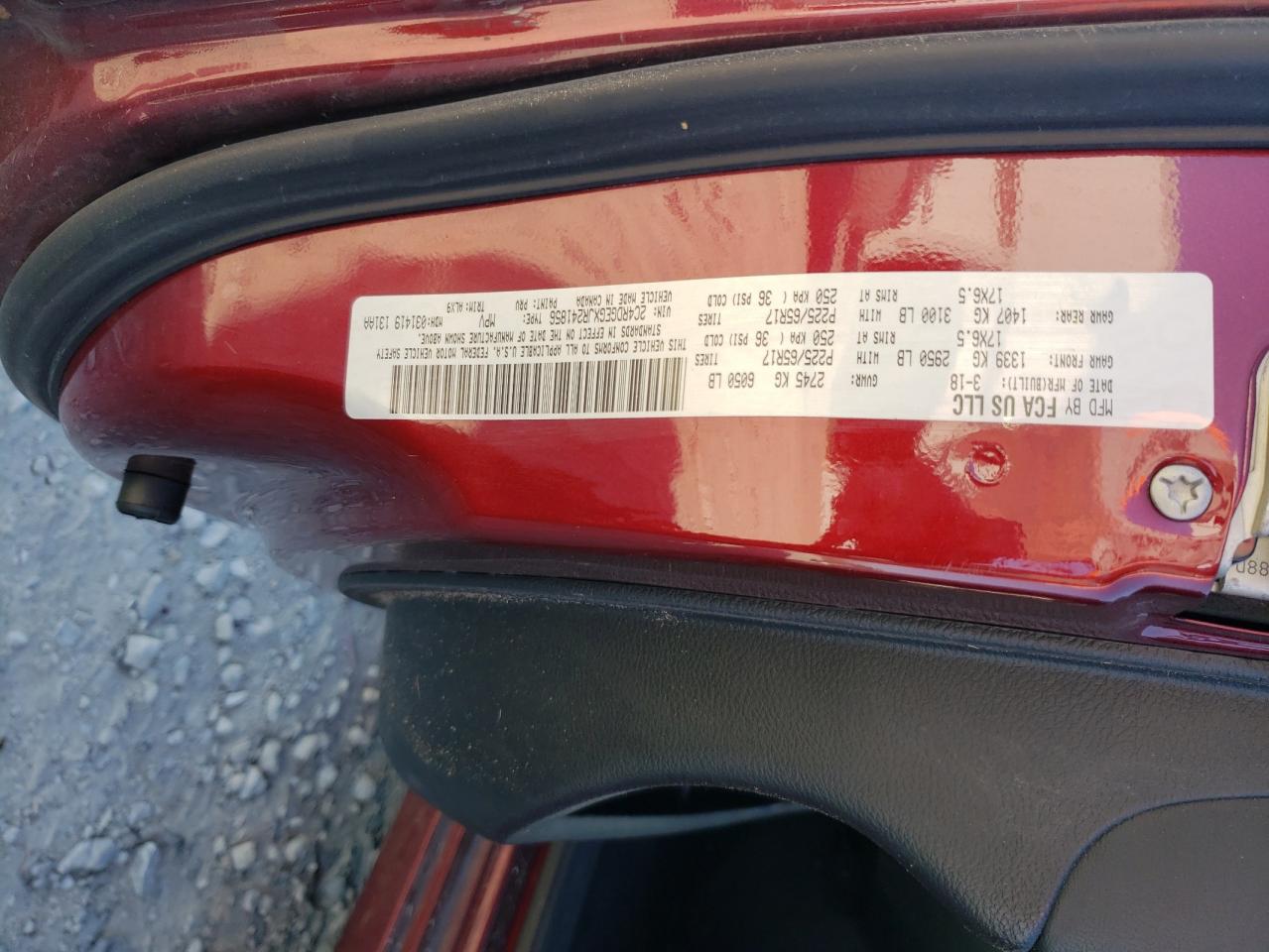 2018 Dodge Caravan VIN 2C4RDGEGXJR241856 Copart auction photo, all over damage thumbnail 15