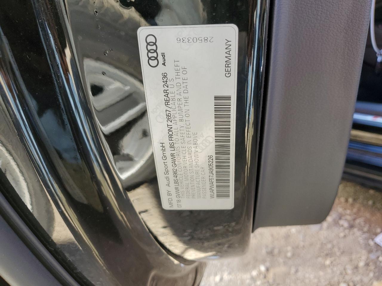 2018 Audi RS5 VIN WUAPWAF57JA905226 Copart auction photo, front end damage thumbnail 12