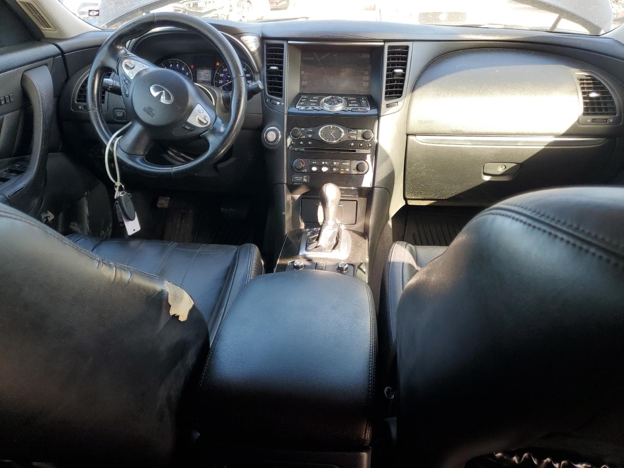 2014 Infiniti QX70 VIN JN8CS1MU6EM450184 Copart auction photo, front end / water/flood damage thumbnail 8