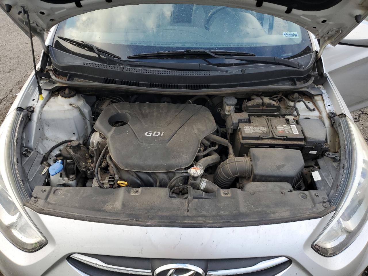2015 Hyundai Accent VIN KMHCT4AEXFU843271 Copart auction photo, rear end / side damage thumbnail 12