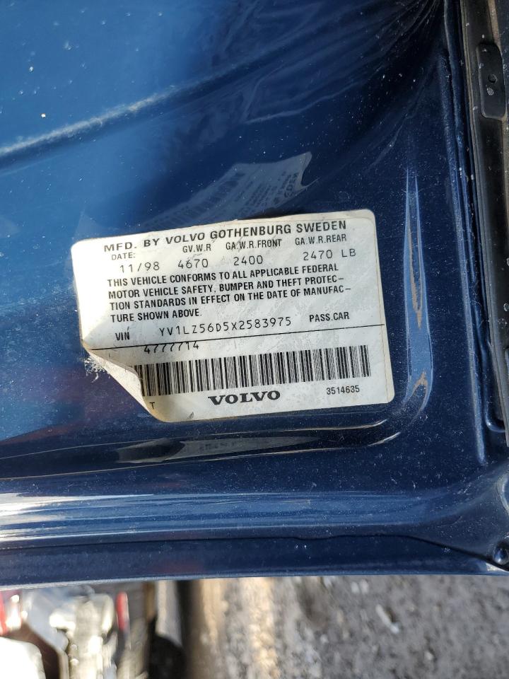 1999 Volvo V70 VIN YV1LZ56D5X2583975 Copart auction photo, front end damage thumbnail 13