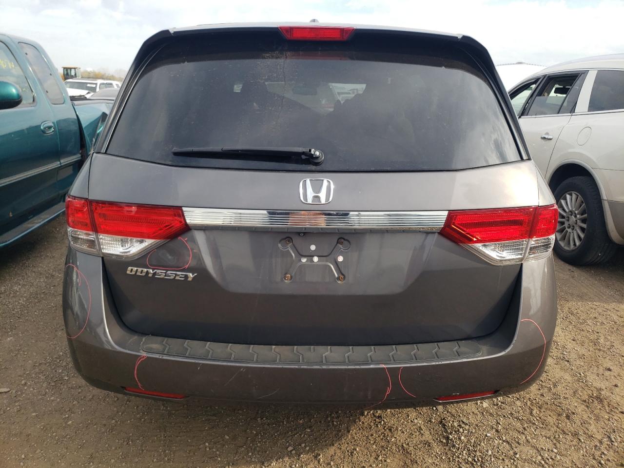 2014 Honda Odyssey VIN 5FNRL5H67EB014734 Copart auction photo, front end / minor dent/scratches damage thumbnail 6