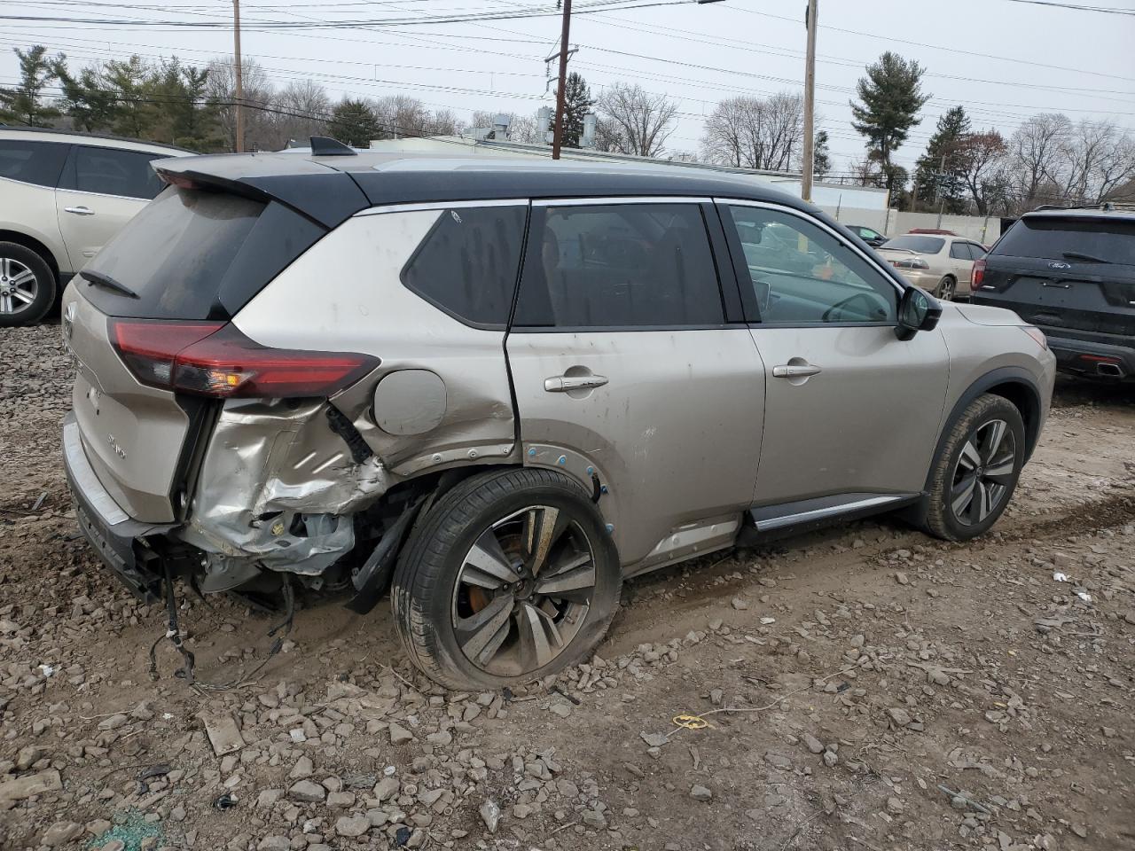 2021 Nissan Rogue VIN JN8AT3CB6MW236718 Copart auction photo, rear end / side damage thumbnail 3