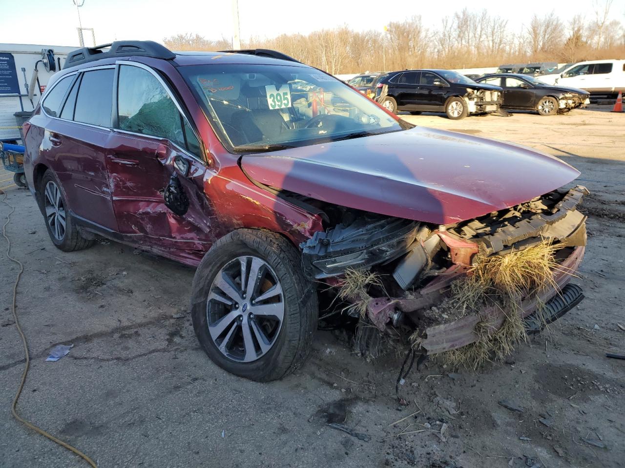 2018 Subaru Outback VIN 4S4BSANC8J3285456 Copart auction photo, side / front end damage thumbnail 4