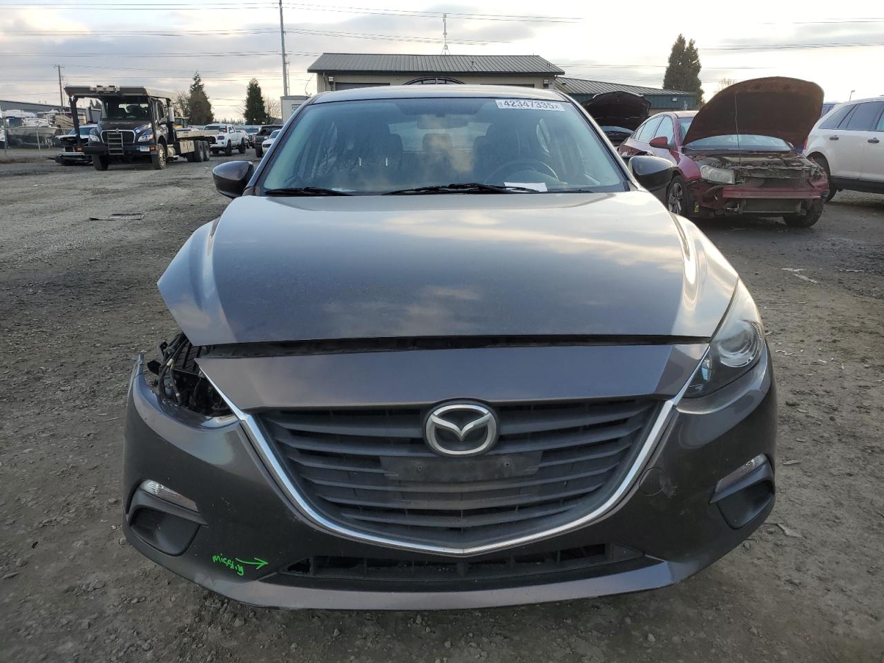 2014 Mazda 3 VIN JM1BM1L70E1181498 Copart auction photo, side / front end damage thumbnail 5