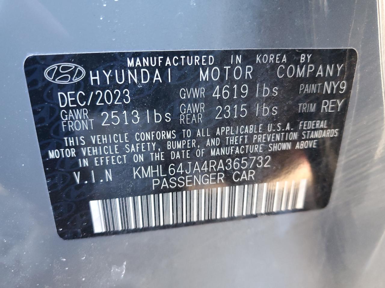 2024 Hyundai Sonata VIN KMHL64JA4RA365732 Copart auction photo, front end / minor dent/scratches damage thumbnail 15