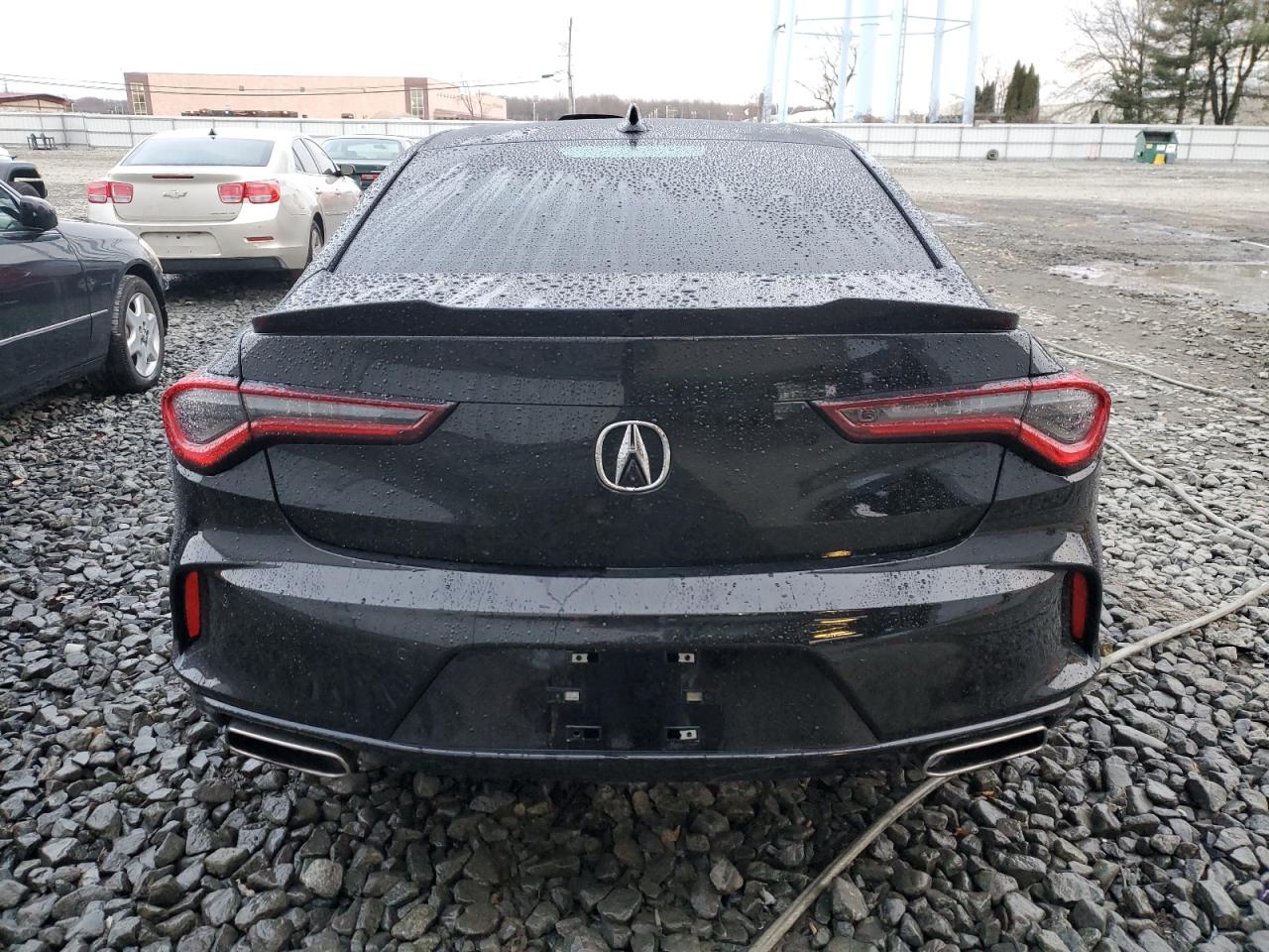 2022 Acura TLX VIN 19UUB6F50NA000763 Copart auction photo, vandalism damage thumbnail 6