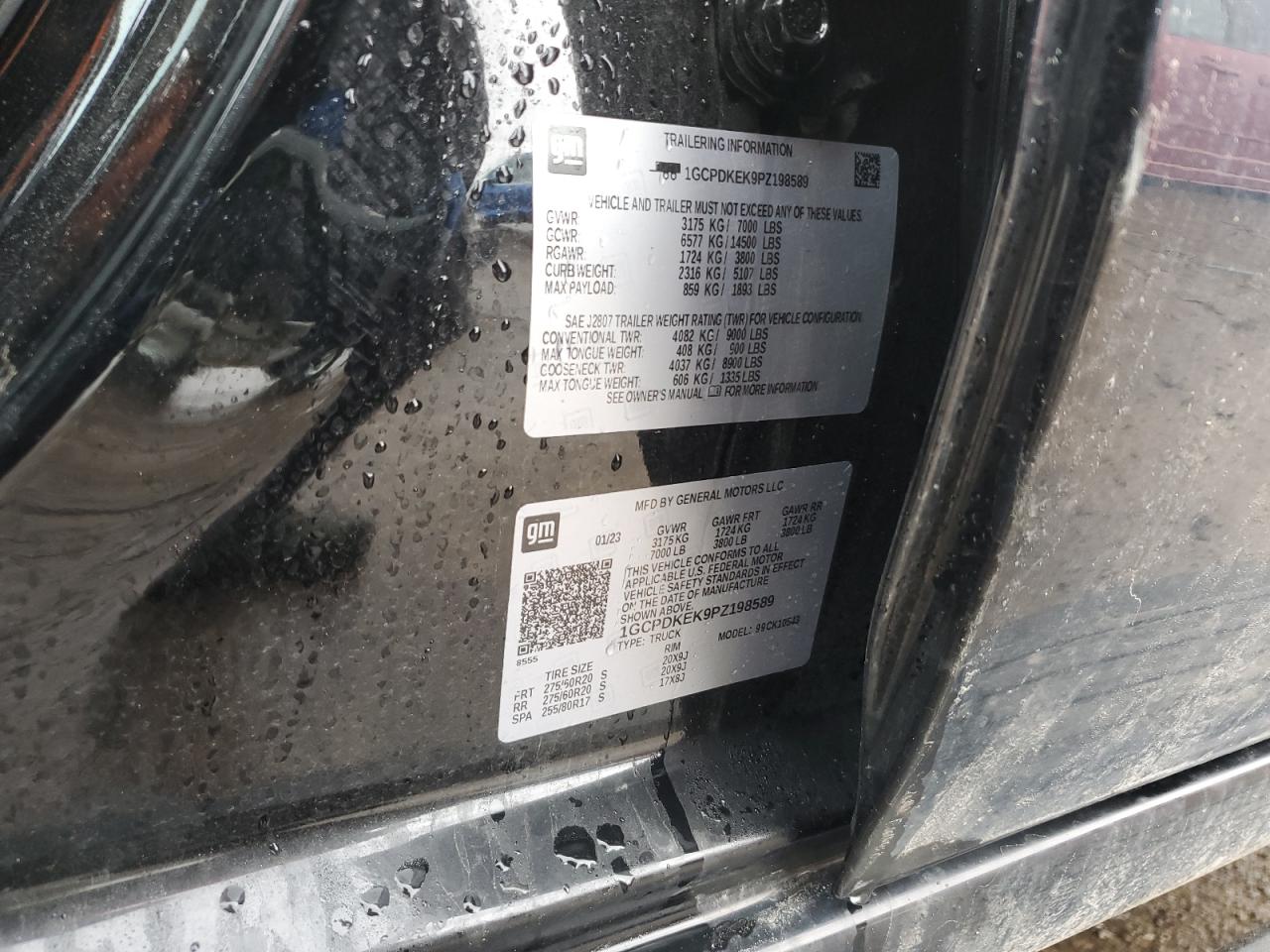 2023 Chevrolet Silverado VIN 1GCPDKEK9PZ198589 Copart auction photo, front end damage thumbnail 12
